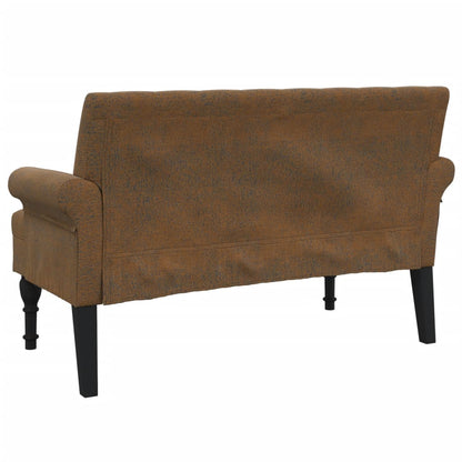 Panca con Schienale Marrone 120x62x75,5 cm in Scamosciato - homemem39