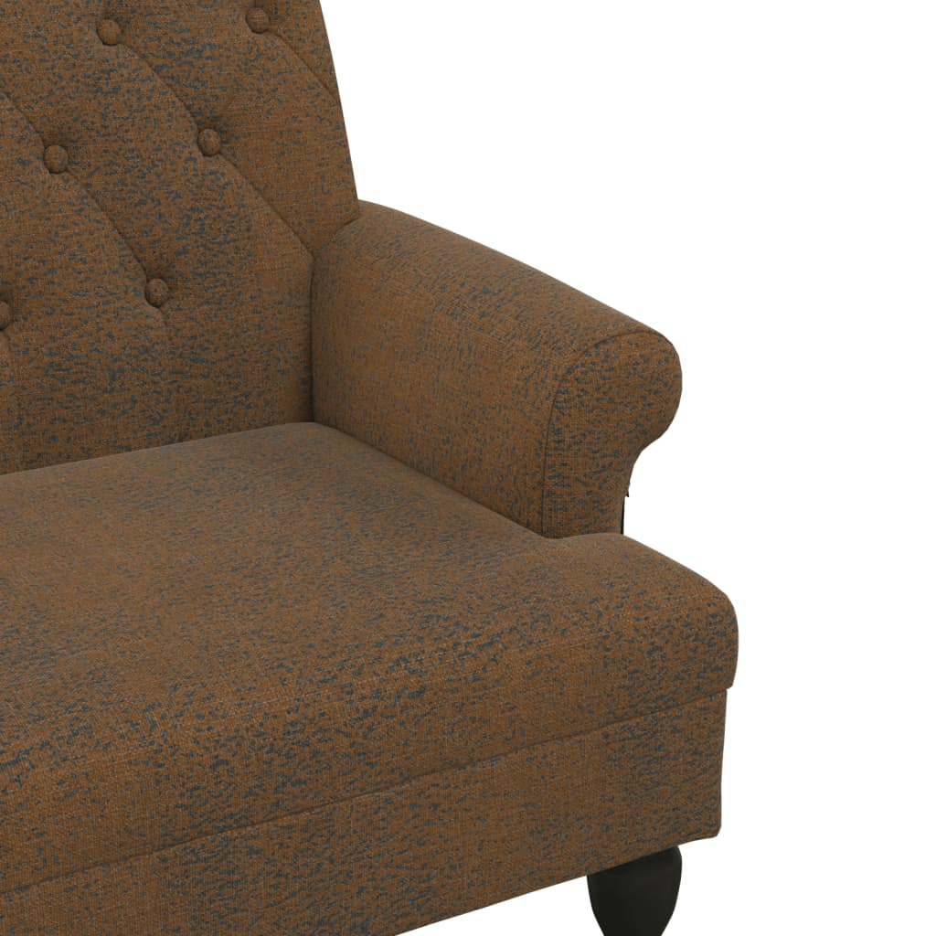 Panca con Schienale Marrone 120x62x75,5 cm in Scamosciato - homemem39