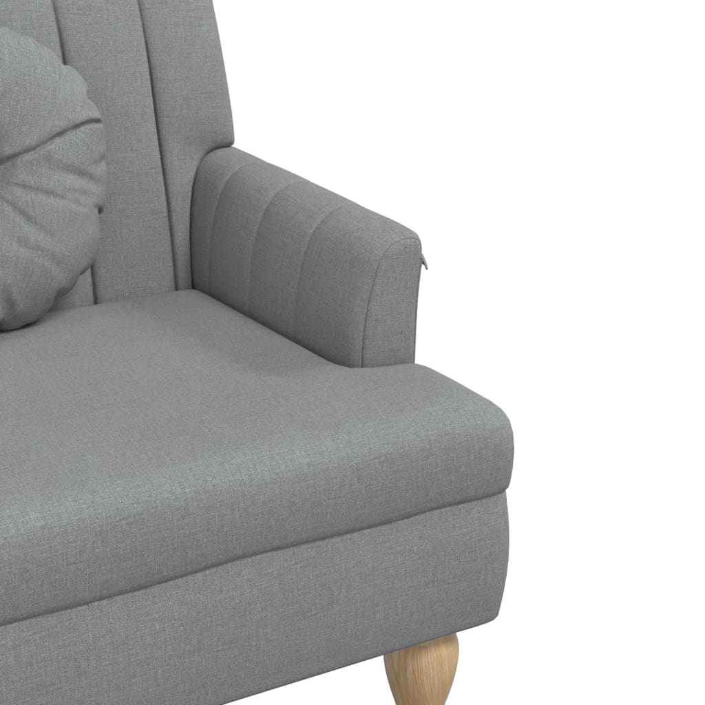 Panca con Cuscini Grigio Chiaro 113x64,5x75,5 cm in Tessuto - homemem39