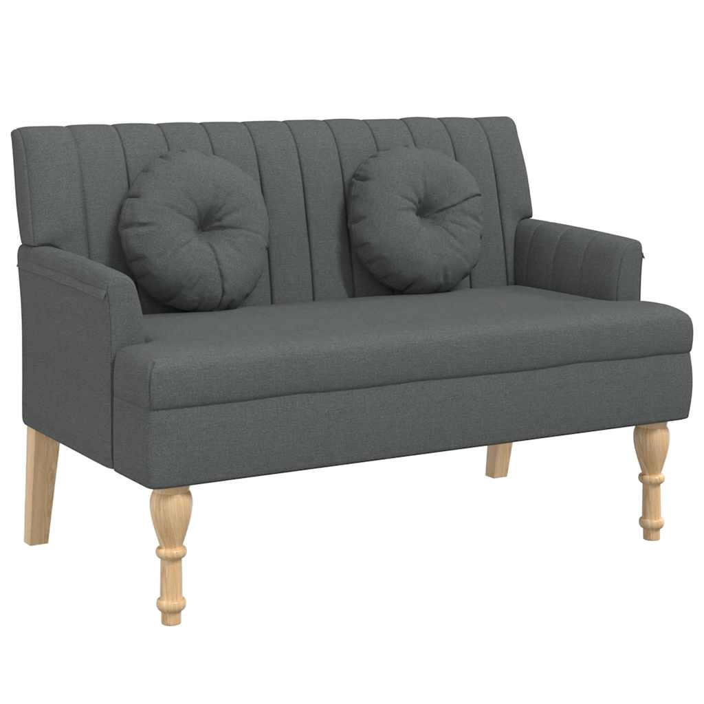 Panca con Cuscini Grigio Scuro 113x64,5x75,5 cm in Tessuto - homemem39