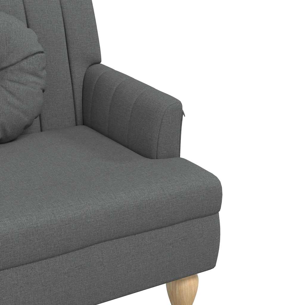 Panca con Cuscini Grigio Scuro 113x64,5x75,5 cm in Tessuto - homemem39