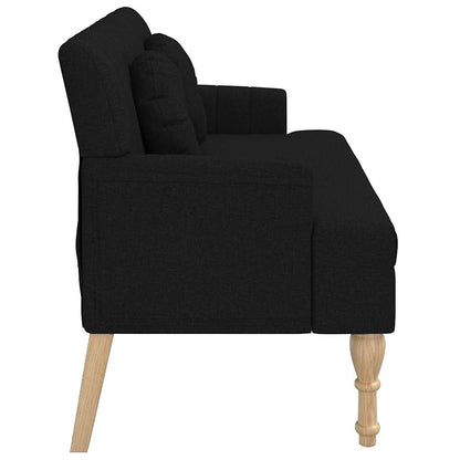 Panca con Cuscini Nera 113x64,5x75,5 cm in Tessuto - homemem39