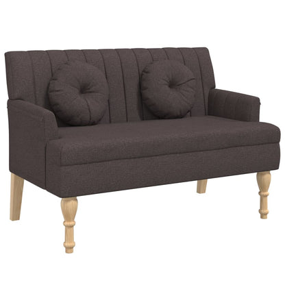 Panca con Cuscini Marrone Scuro 113x64,5x75,5 cm in Tessuto - homemem39