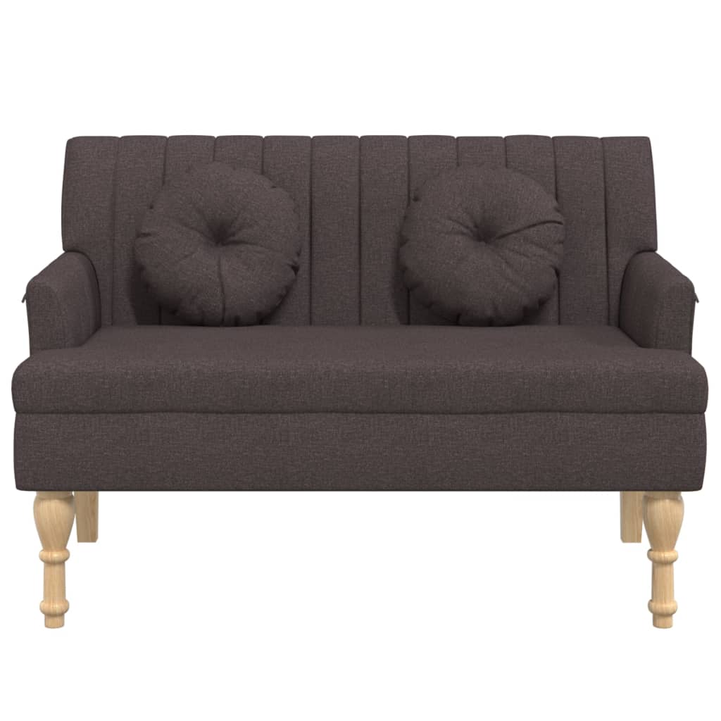 Panca con Cuscini Marrone Scuro 113x64,5x75,5 cm in Tessuto - homemem39