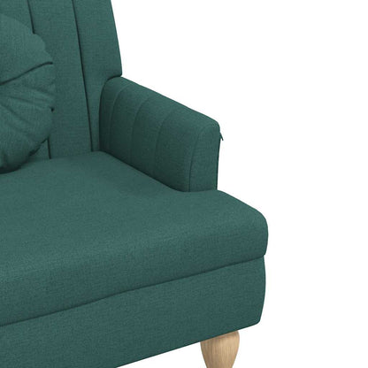 Panca con Cuscini Verde Scuro 113x64,5x75,5 cm in Tessuto - homemem39