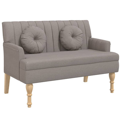 Panca con Cuscini Tortora 113x64,5x75,5 cm in Tessuto - homemem39