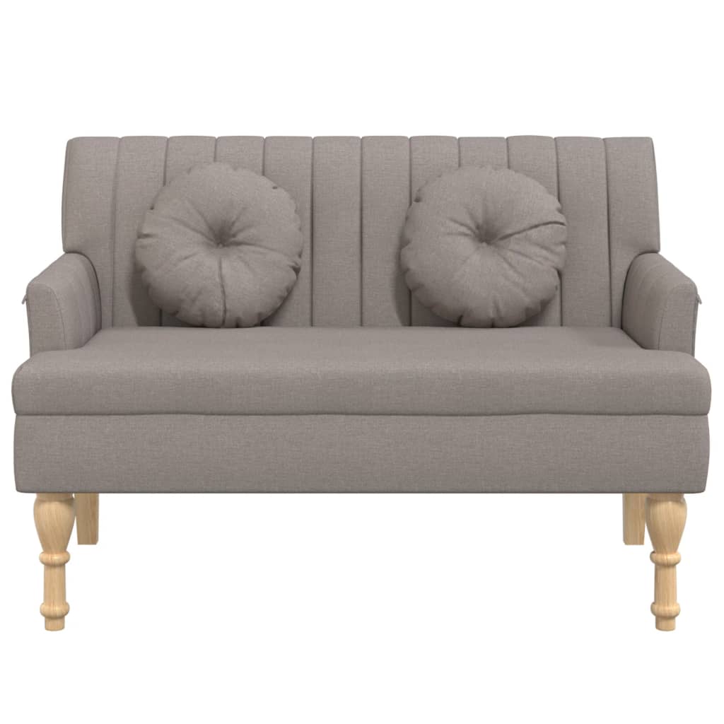 Panca con Cuscini Tortora 113x64,5x75,5 cm in Tessuto - homemem39