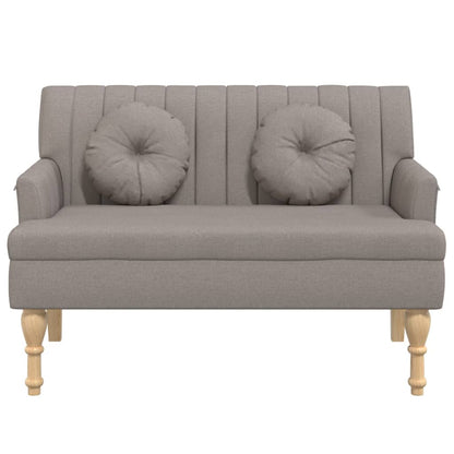Panca con Cuscini Tortora 113x64,5x75,5 cm in Tessuto - homemem39