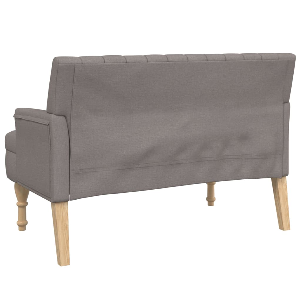 Panca con Cuscini Tortora 113x64,5x75,5 cm in Tessuto - homemem39
