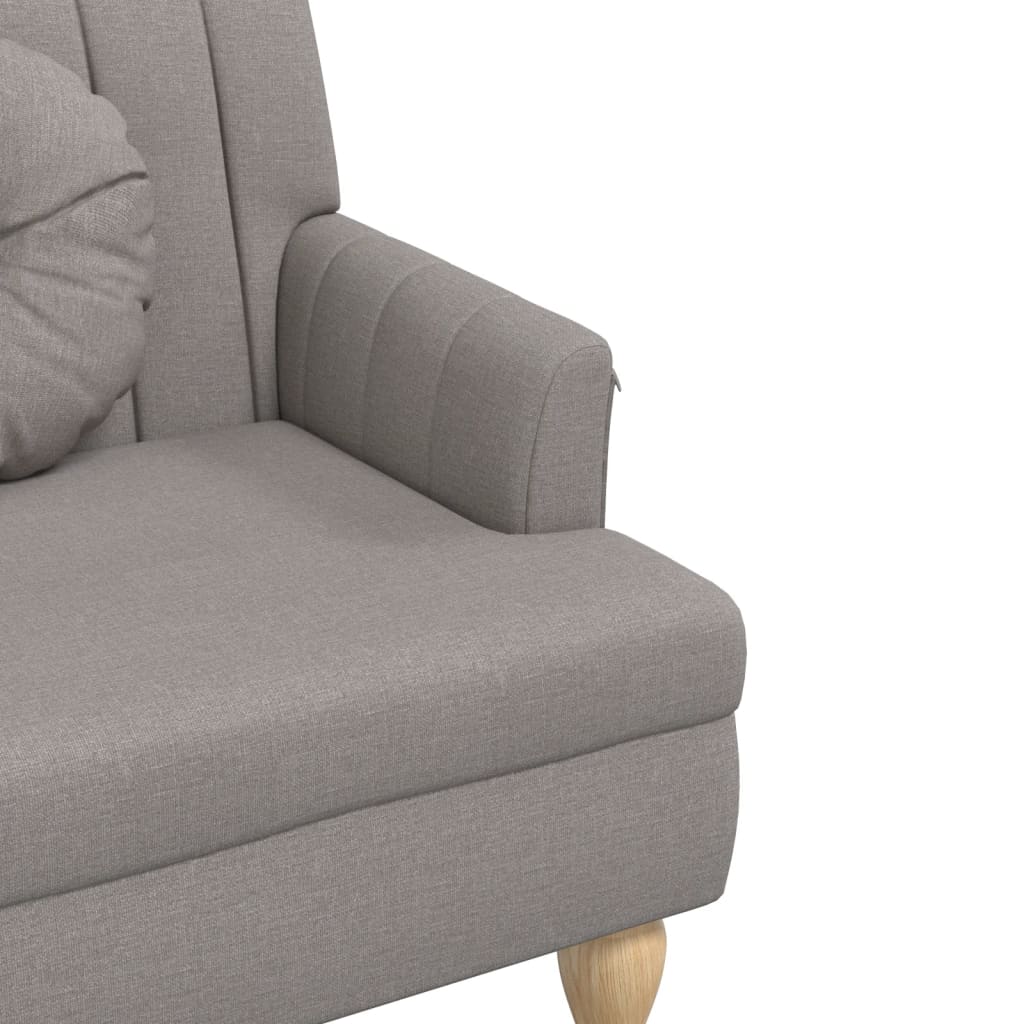 Panca con Cuscini Tortora 113x64,5x75,5 cm in Tessuto - homemem39