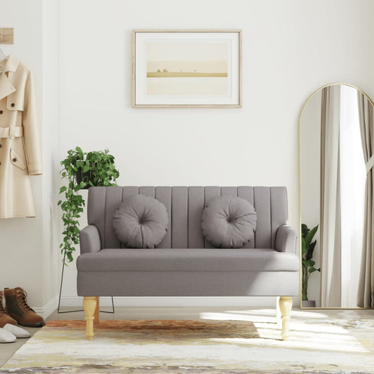 Panca con Cuscini Tortora 113x64,5x75,5 cm in Tessuto - homemem39