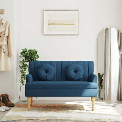 Panca con Cuscini Blu 113x64,5x75,5 cm in Tessuto - homemem39