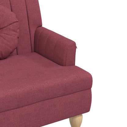 Panca con Cuscini Rosso Vino 113x64,5x75,5 cm in Tessuto - homemem39