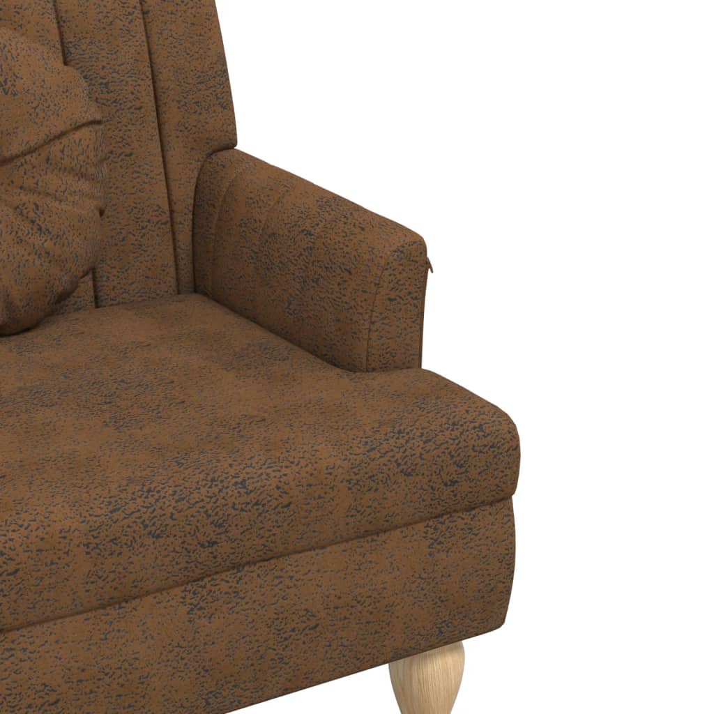 Panca con Cuscini Marrone 113x64,5x75,5 cm in Scamosciato - homemem39