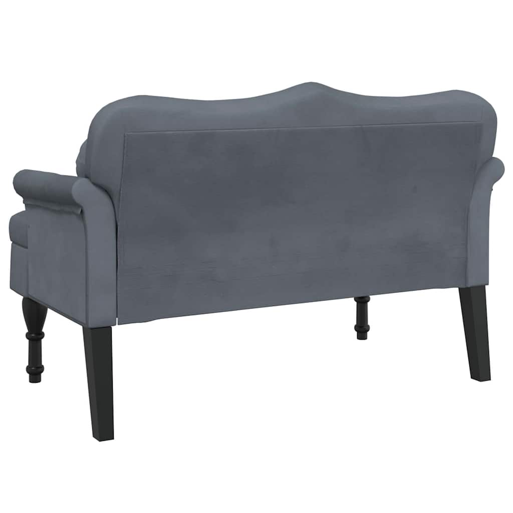 Panca con Cuscini Grigio Scuro 120,5x65x75 cm in Velluto - homemem39