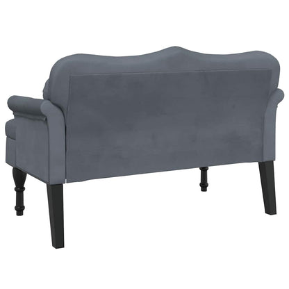 Panca con Cuscini Grigio Scuro 120,5x65x75 cm in Velluto - homemem39