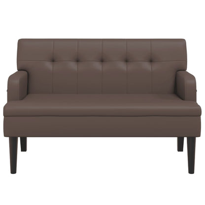 Panca con Schienale Marrone 112x65,5x75 cm in Similpelle - homemem39