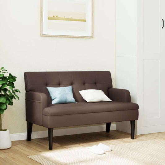 Panca con Schienale Marrone 112x65,5x75 cm in Similpelle - homemem39