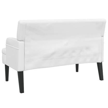 Panca con Schienale Bianca 112x65,5x75 cm in Similpelle - homemem39