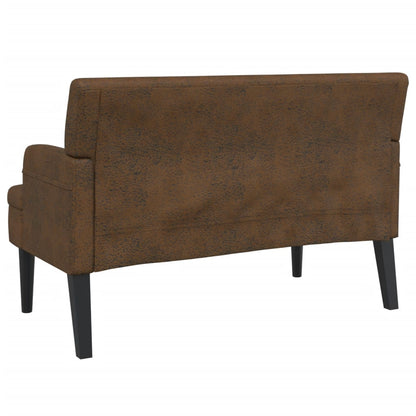 Panca con Schienale Marrone 112x65,5x75 cm in Scamosciato - homemem39