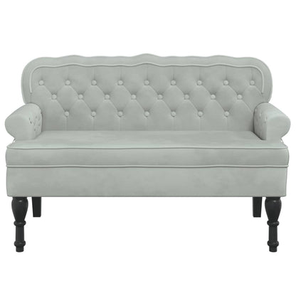 Panca con Schienale Grigio Chiaro 112x65,5x75 cm in Velluto - homemem39