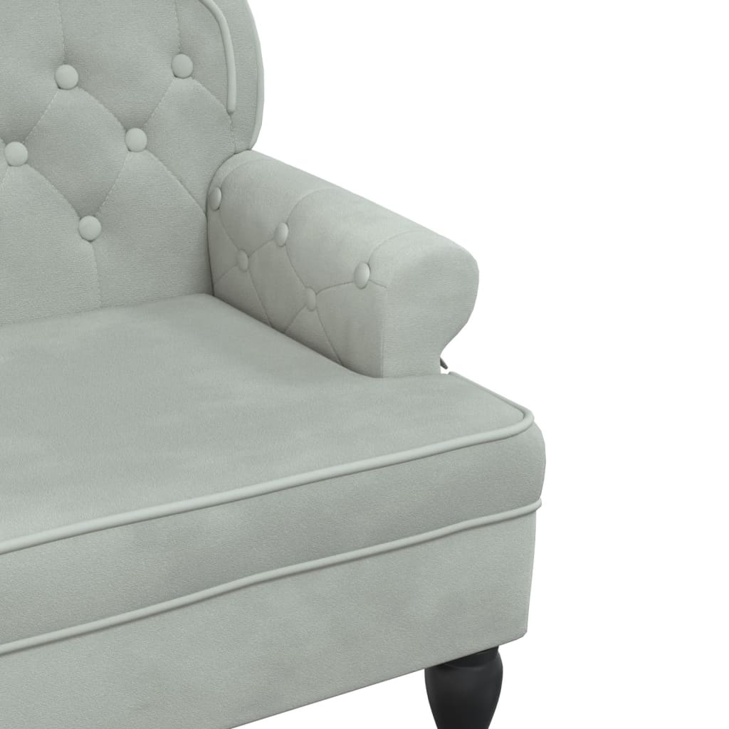 Panca con Schienale Grigio Chiaro 112x65,5x75 cm in Velluto - homemem39