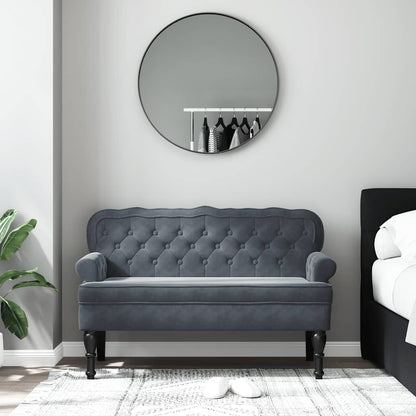 Panca con Schienale Grigio Scuro 119,5x64,5x75 cm in Velluto - homemem39