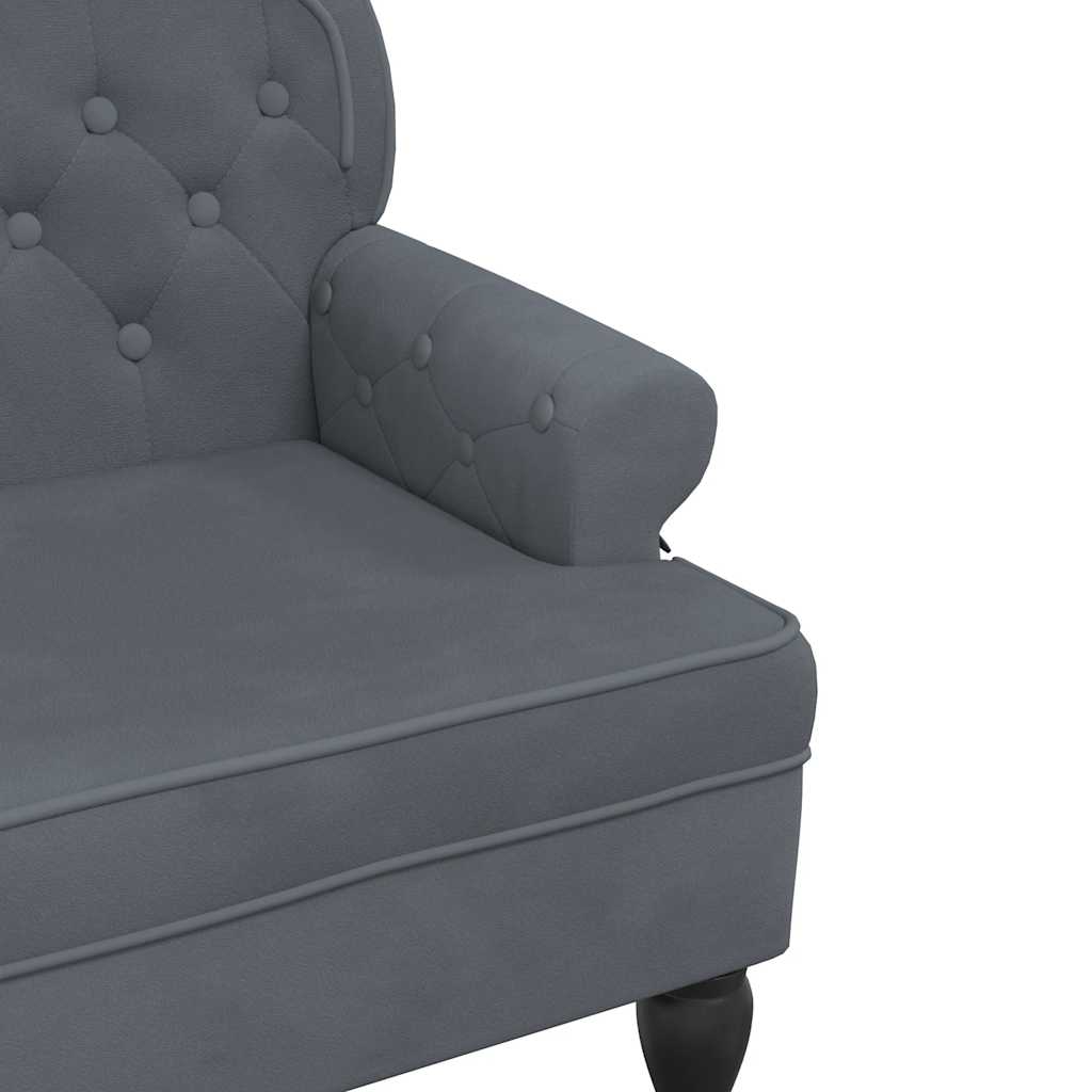Panca con Schienale Grigio Scuro 119,5x64,5x75 cm in Velluto - homemem39