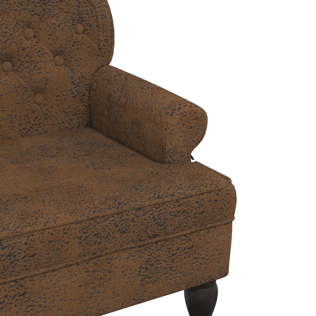 Panca con Schienale Marrone 119,5x64,5x75 cm in Scamosciato - homemem39