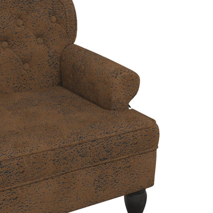 Panca con Schienale Marrone 119,5x64,5x75 cm in Scamosciato - homemem39