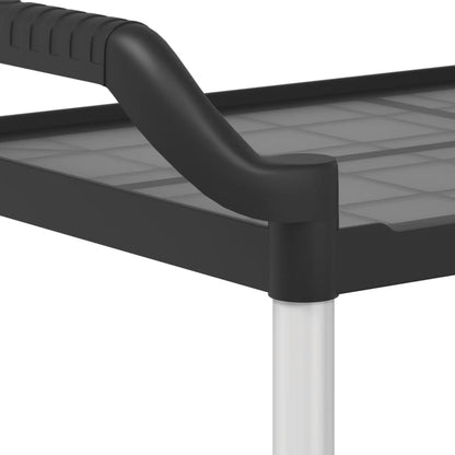 Carrello a 3 Ripiani Nero 99x50x96 cm in Alluminio - homemem39