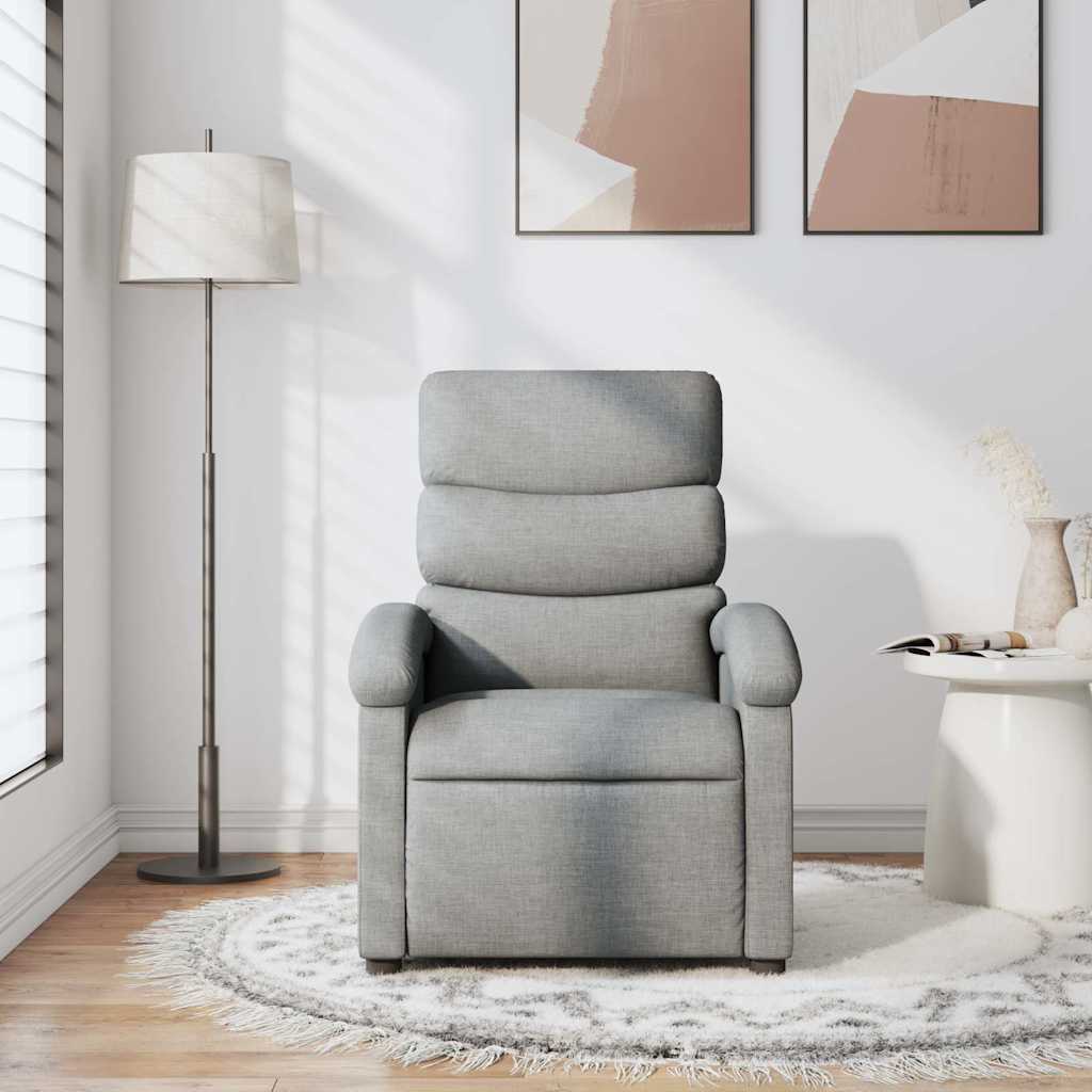 Poltrona Reclinabile in Tessuto Grigio Chiaro | homemem39