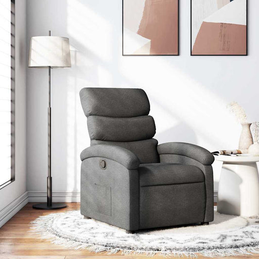 Poltrona Reclinabile in Tessuto Grigio Scuro - homemem39