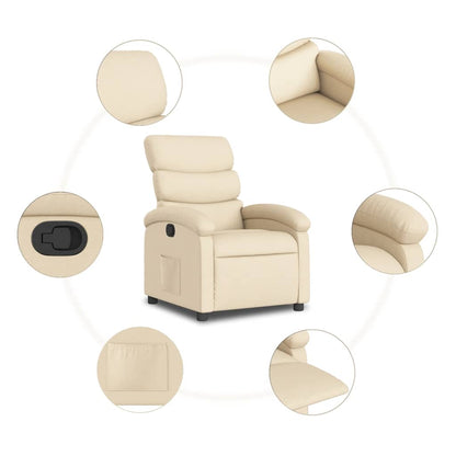 Poltrona Reclinabile in Tessuto Crema - homemem39
