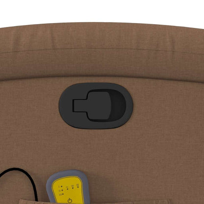Poltrona Massaggiante Reclinabile Marrone in Tessuto - homemem39
