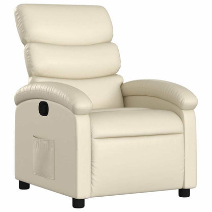 Poltrona Reclinabile Crema in Similpelle | homemem39