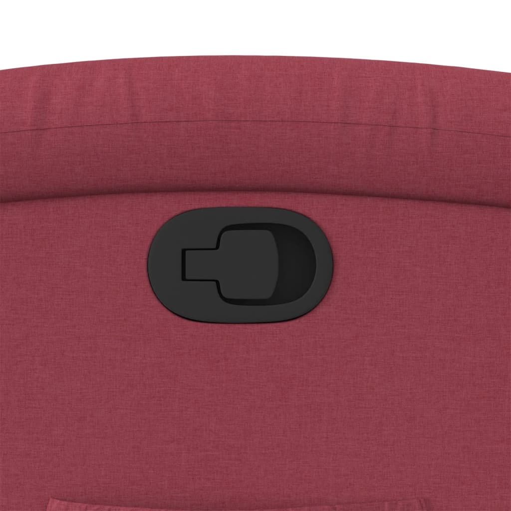Poltrona Reclinabile in Tessuto Rosso Vino - homemem39