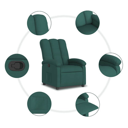 Poltrona Reclinabile in Tessuto Verde Scuro | homemem39
