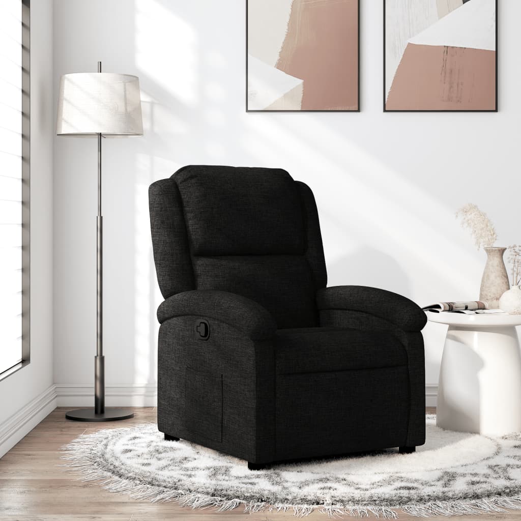 Poltrona Reclinabile in Tessuto Nero | homemem39