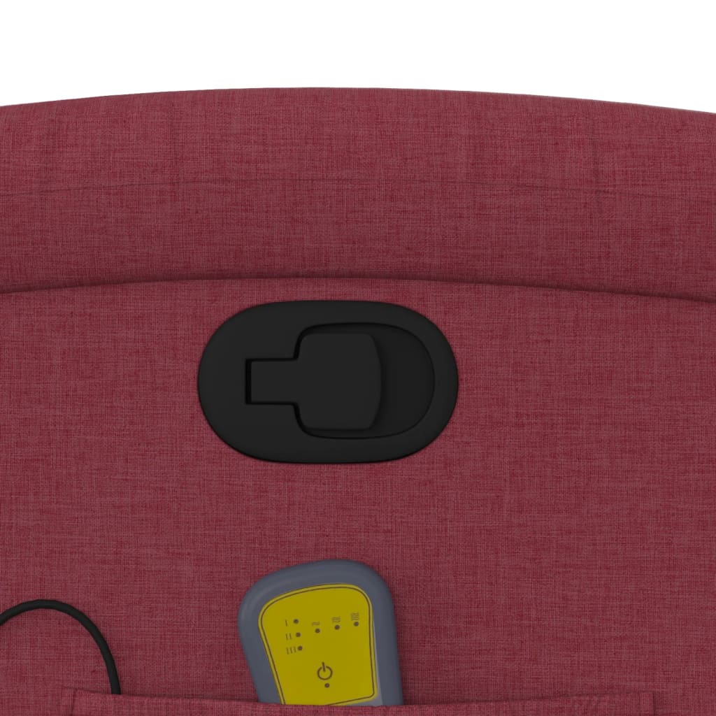 Poltrona Massaggiante Reclinabile Rosso Vino in Tessuto - homemem39