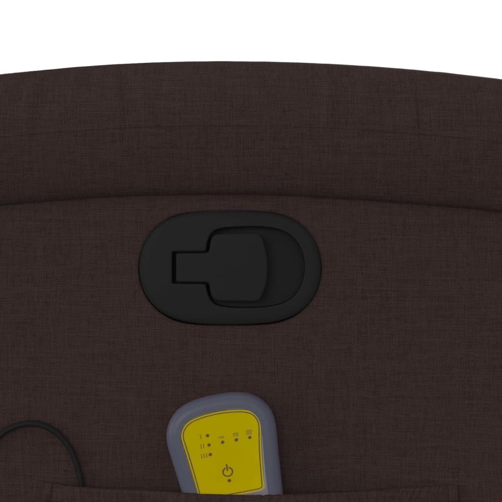 Poltrona Massaggiante Reclinabile Marrone Scuro in Tessuto - homemem39