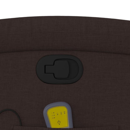 Poltrona Massaggiante Reclinabile Marrone Scuro in Tessuto - homemem39