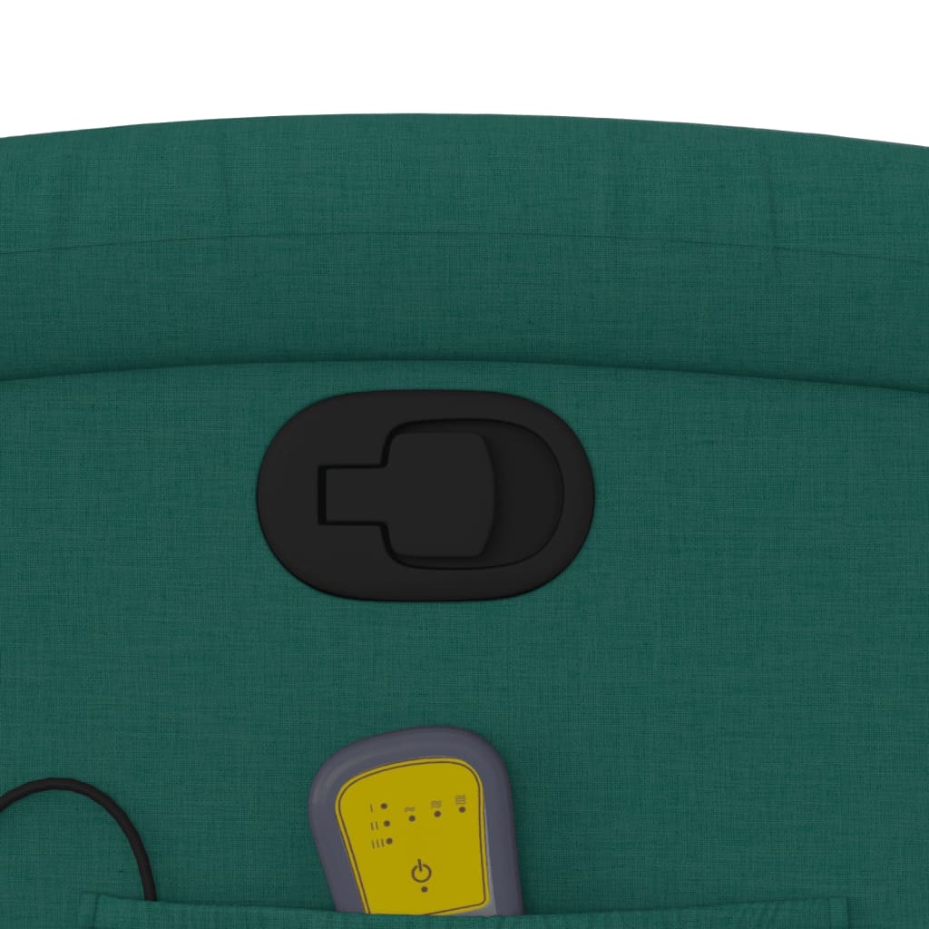 Poltrona Massaggiante Reclinabile Verde Scuro in Tessuto - homemem39