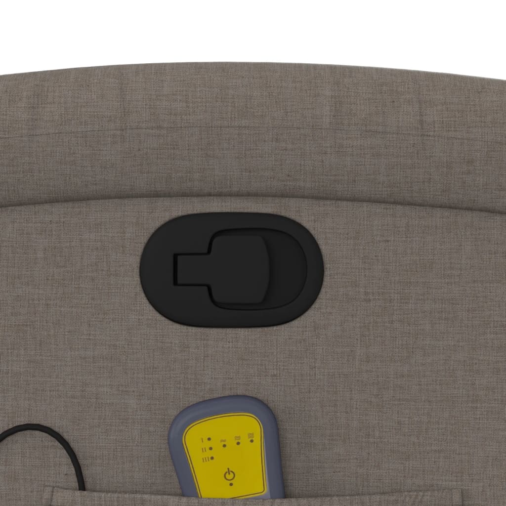 Poltrona Massaggiante Reclinabile Tortora in Tessuto - homemem39