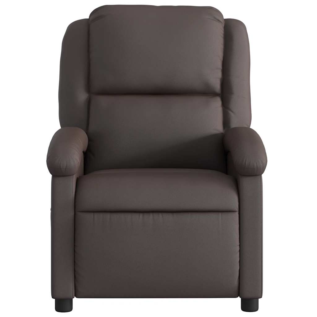 Poltrona Reclinabile Marrone Scuro in Vera Pelle | homemem39