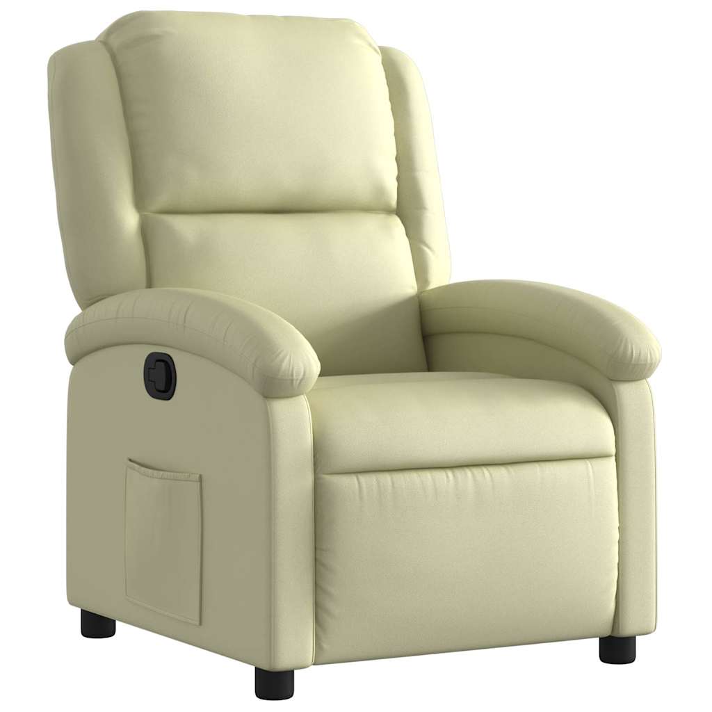 Poltrona Reclinabile Crema in Vera Pelle | homemem39