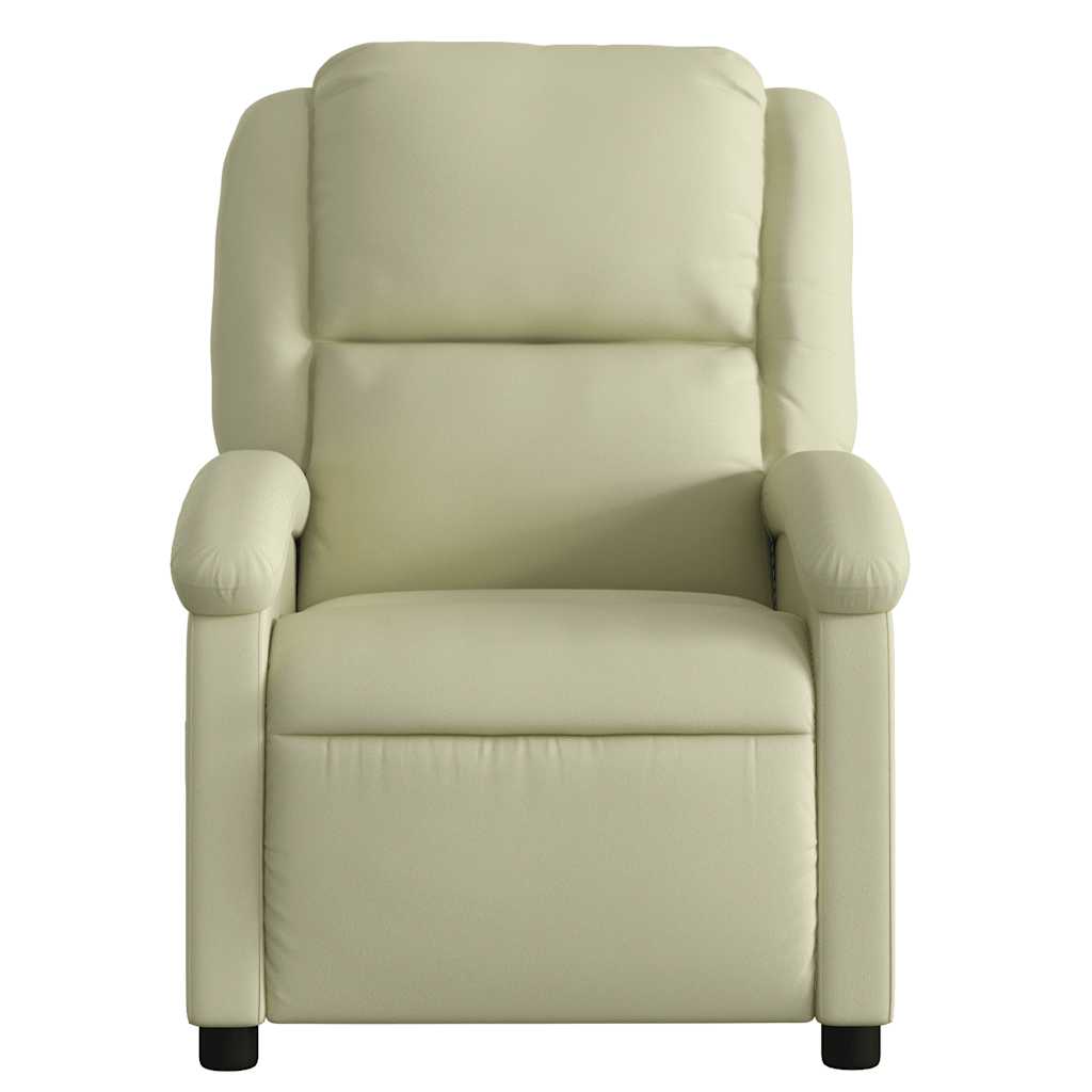 Poltrona Reclinabile Crema in Vera Pelle | homemem39