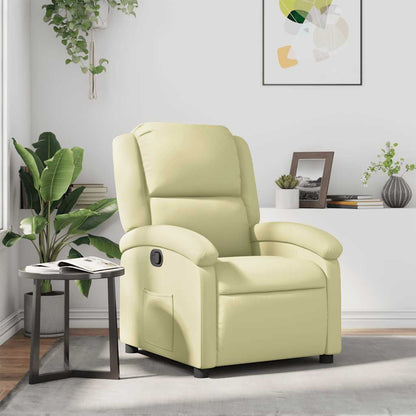 Poltrona Reclinabile Crema in Vera Pelle | homemem39