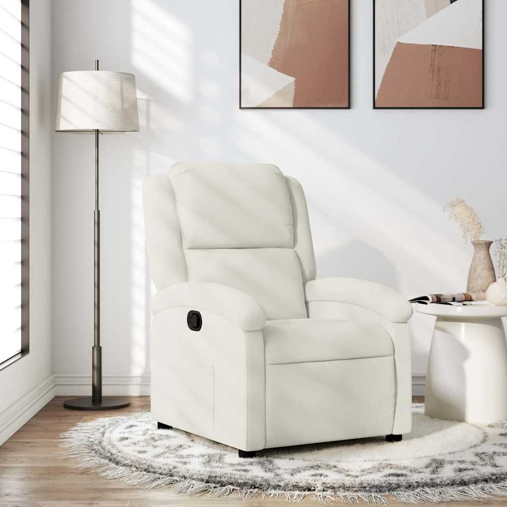 Poltrona reclinabile in velluto crema | homemem39
