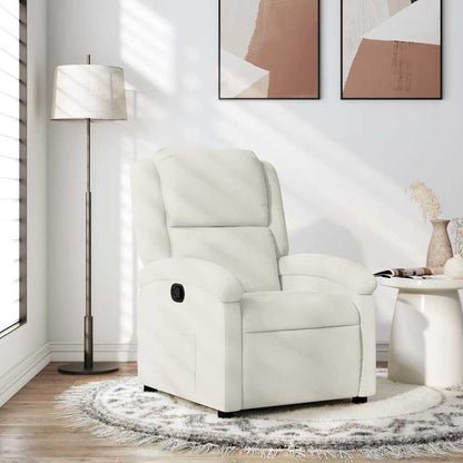 Poltrona reclinabile in velluto crema | homemem39